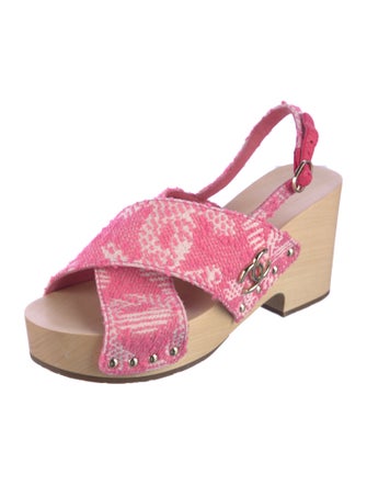 Chanel 2024 Interlocking CC Logo Slingback Sandals