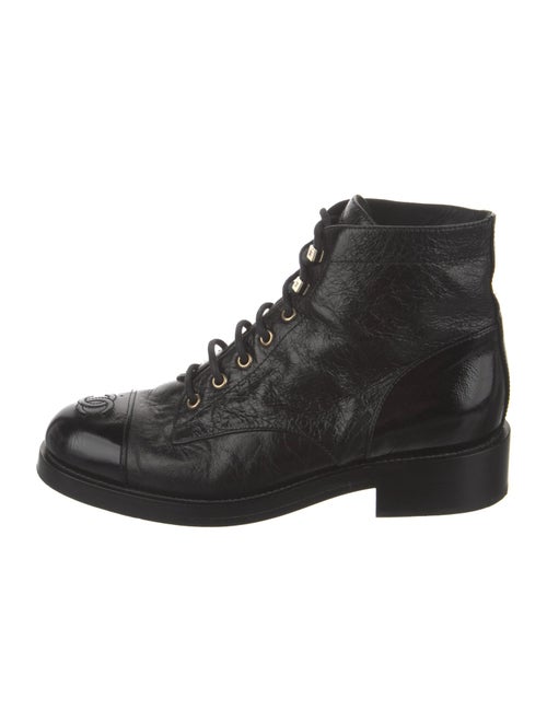 Chanel 2021 Interlocking CC Logo Combat Boots