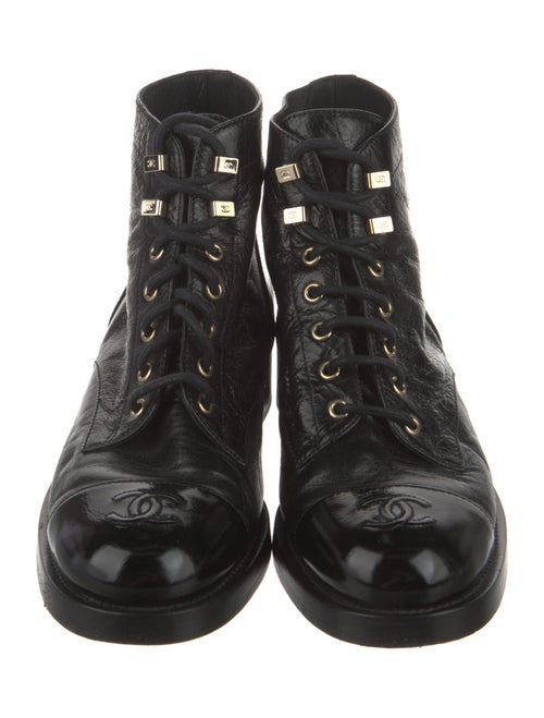 Chanel 2021 Interlocking CC Logo Combat Boots