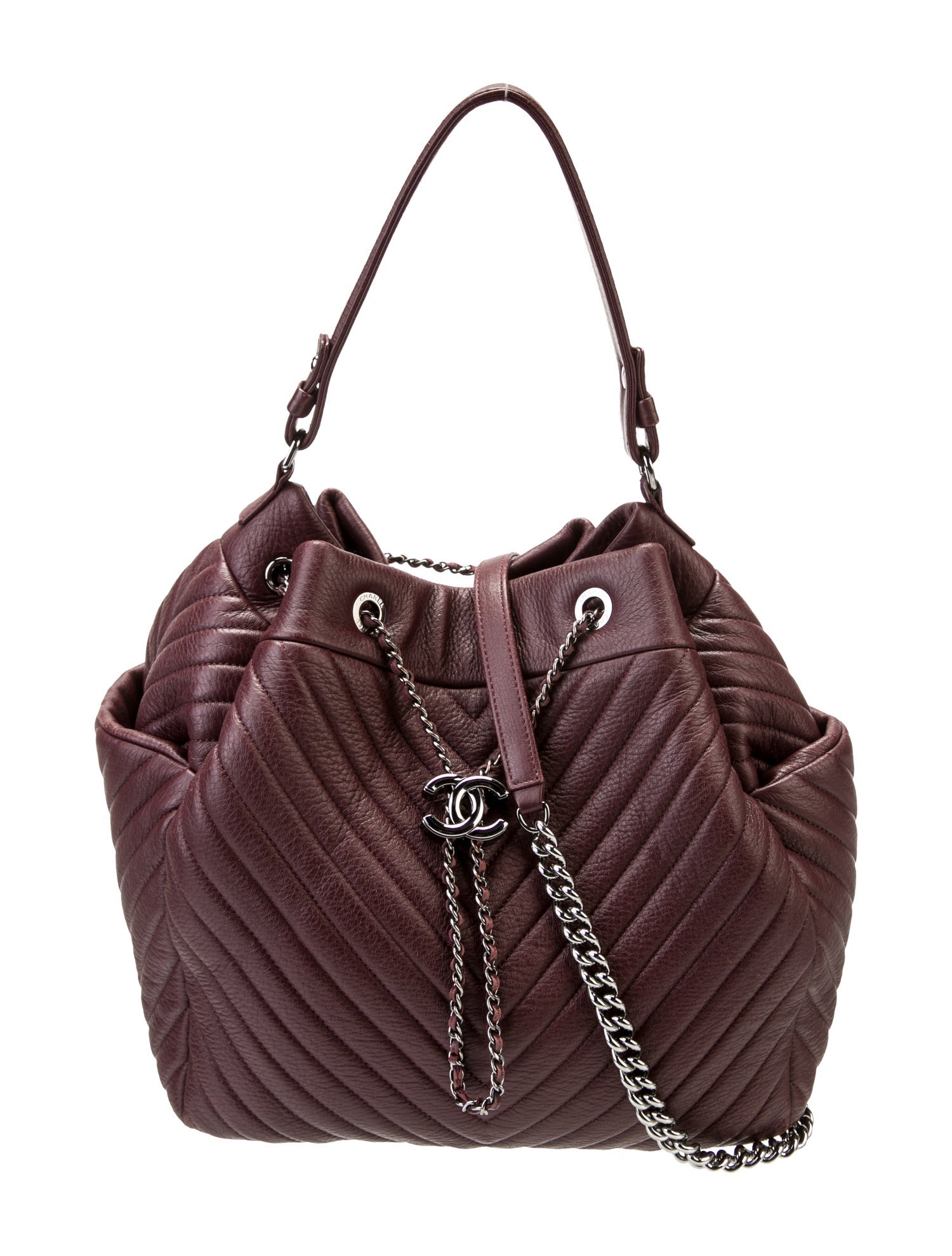 Chanel Chevron Chain Bucket Bag