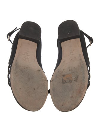 Chanel Interlocking CC Logo Canvas Gladiator Sandals