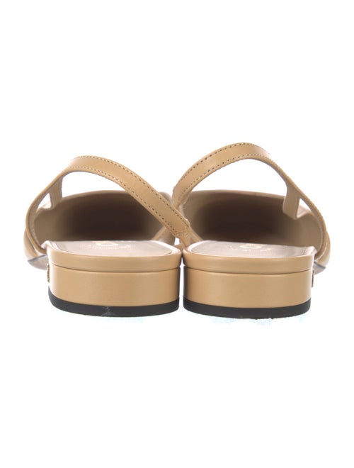 Chanel Interlocking CC Logo Leather Slingback Flats