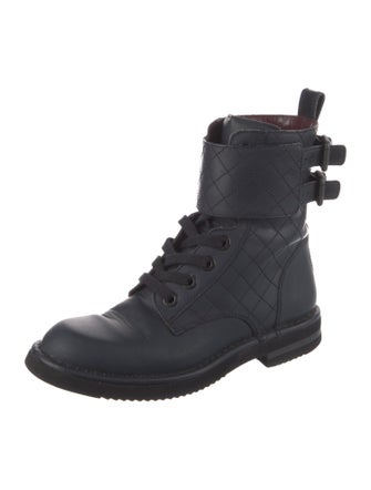 Chanel 2014 Interlocking CC Logo Combat Boots