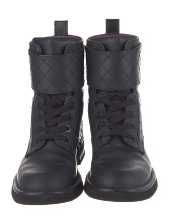 Chanel 2014 Interlocking CC Logo Combat Boots