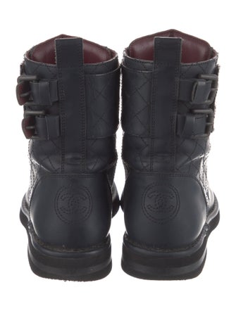 Chanel 2014 Interlocking CC Logo Combat Boots