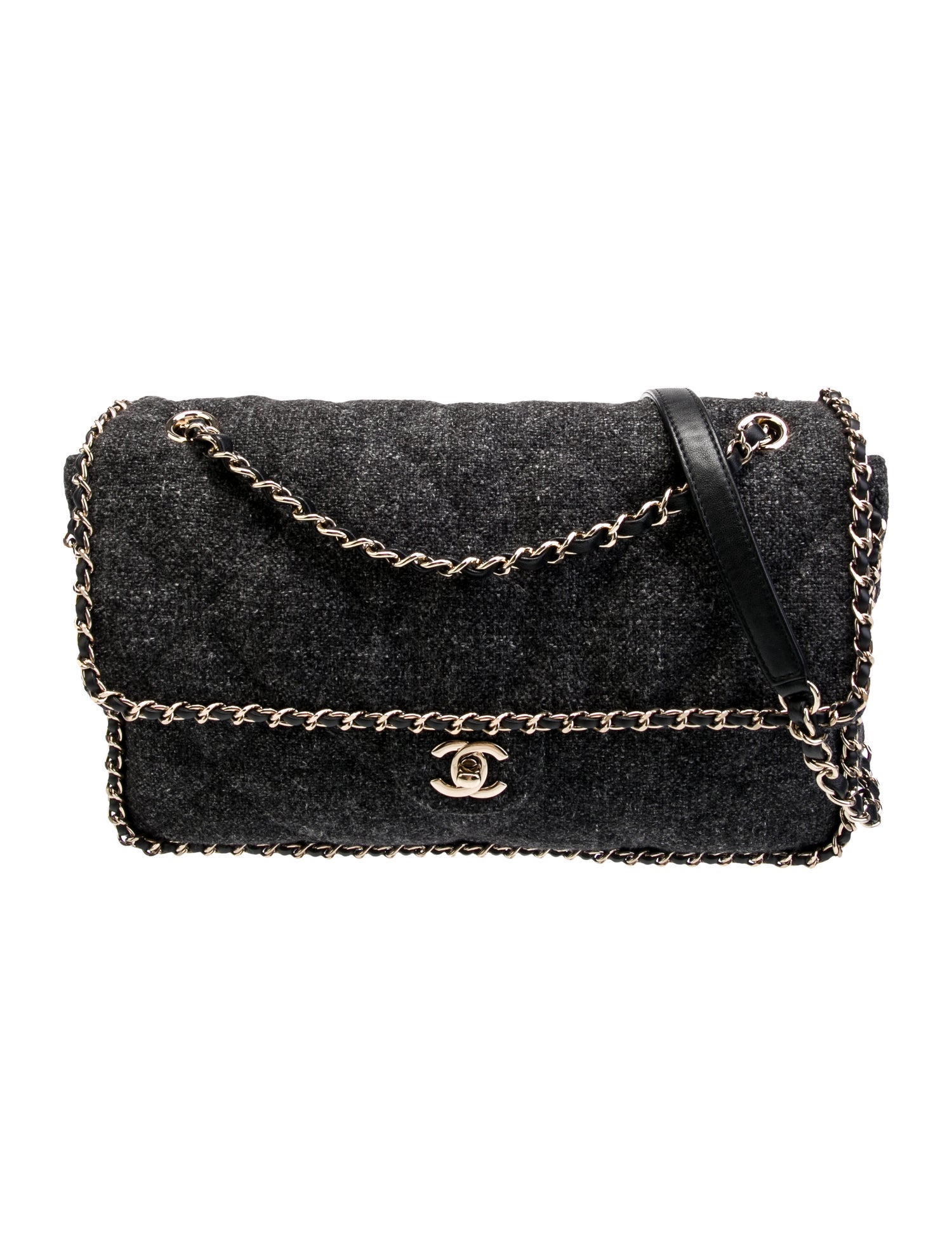 Chanel 2019 Tweed Running Chain Flap Bag