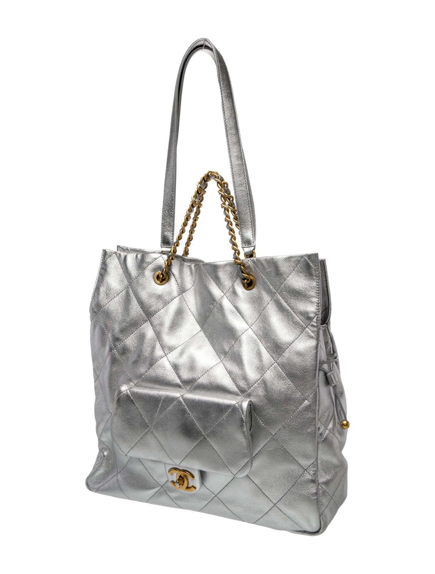 Chanel 2025 CC Shopping Bag - Silver Totes, Handbags - CHA1301925
