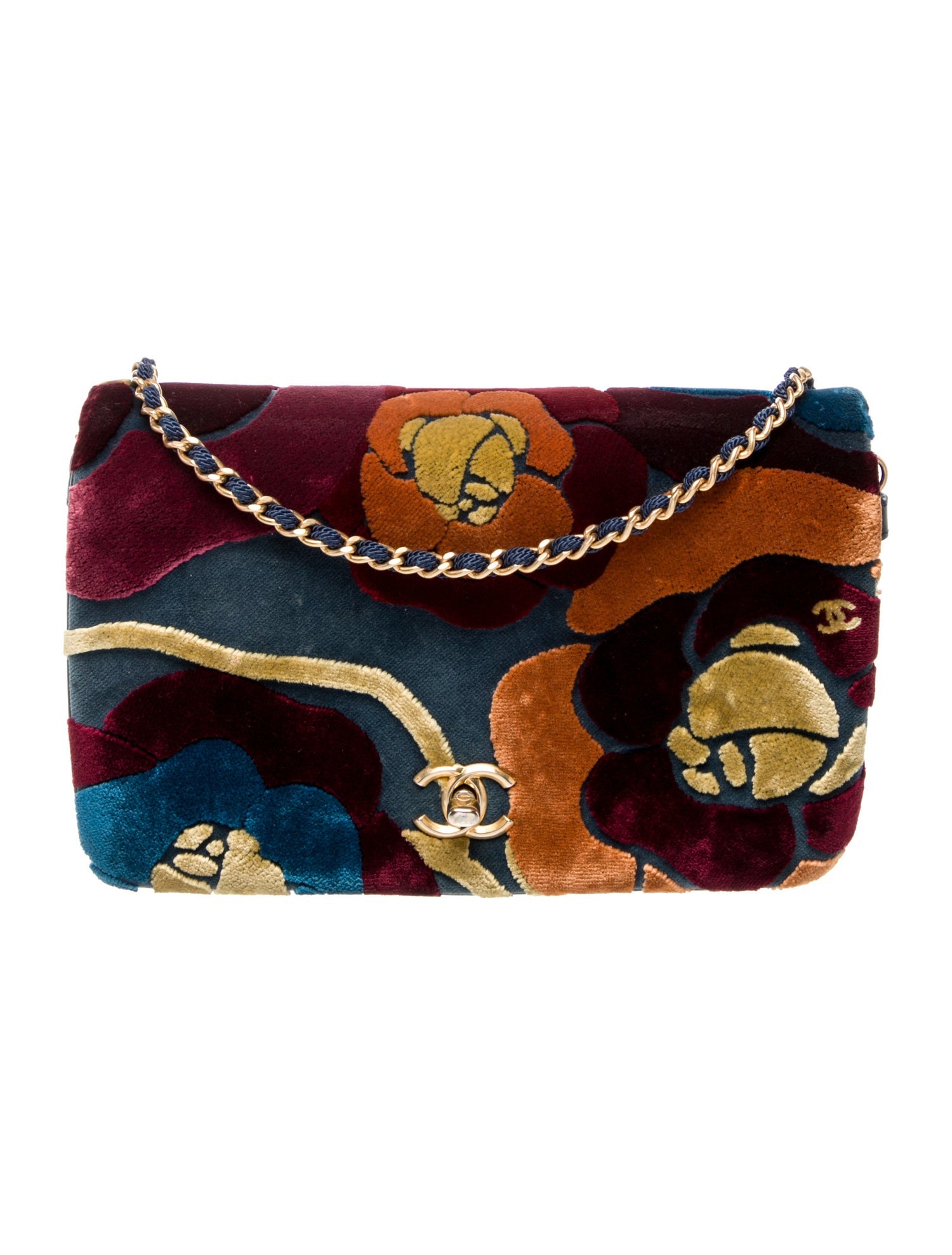 Chanel Paris-Cosmopolite Velvet Camellia Flap Bag