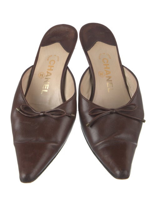 Chanel Interlocking CC Logo Leather Mules