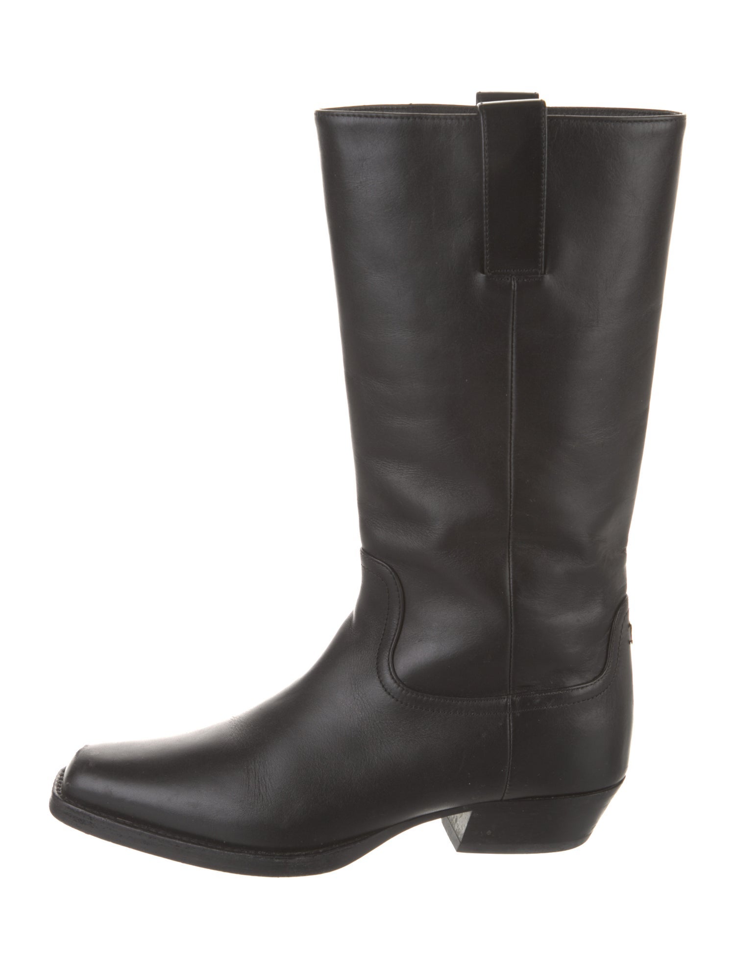 Chanel Interlocking CC Logo Leather Rain Boots