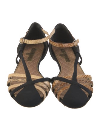 Chanel Interlocking CC Logo Snakeskin D'Orsay Flats