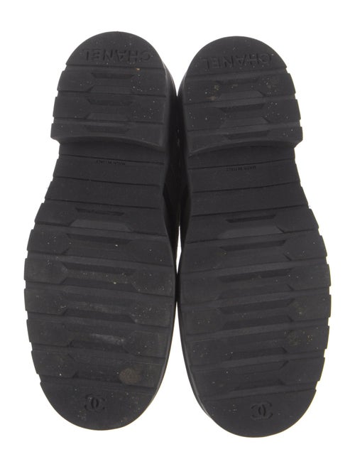 Chanel Interlocking CC Logo Chain-Link Accents Combat Boots