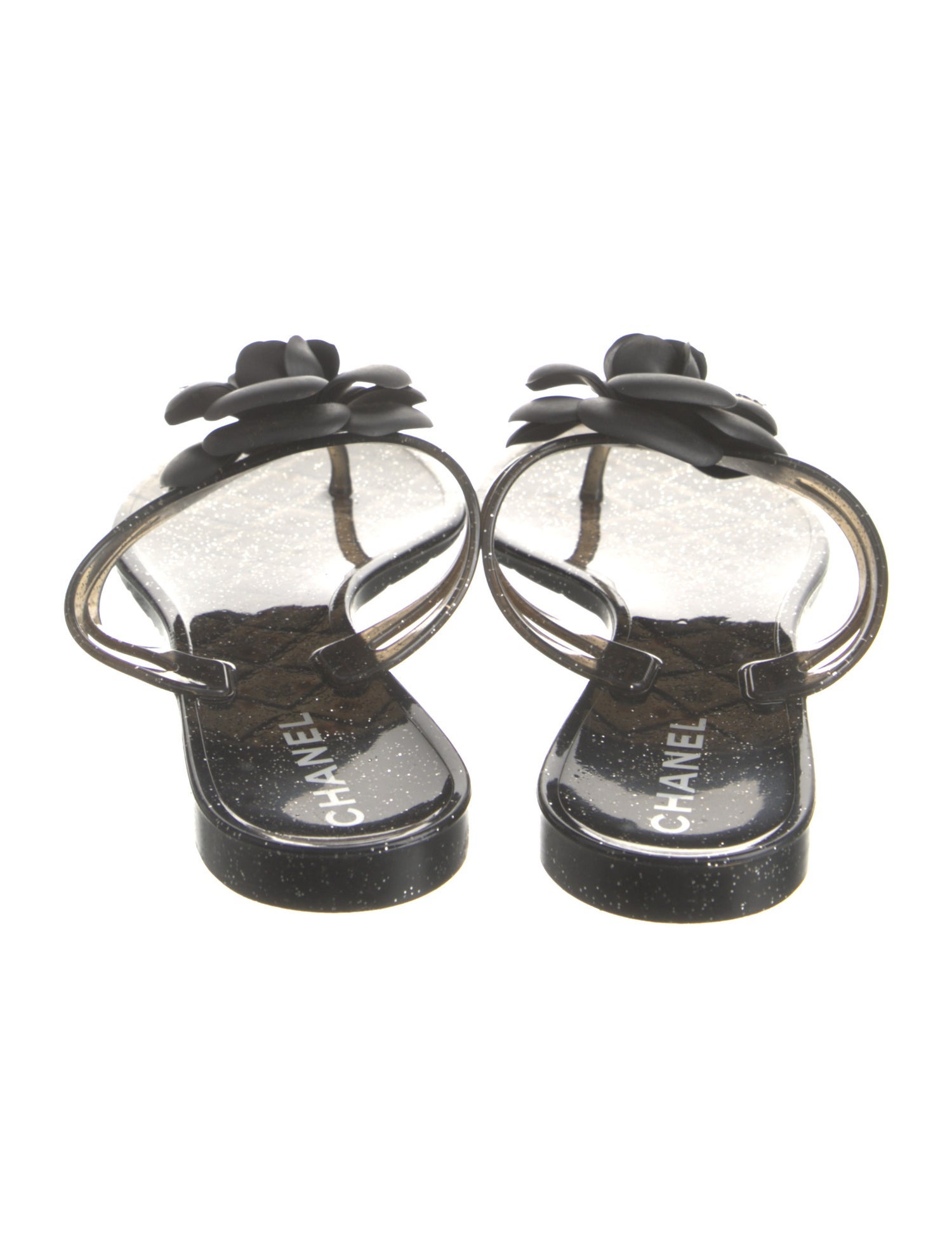 Chanel Interlocking CC Logo Rubber Flip Flops