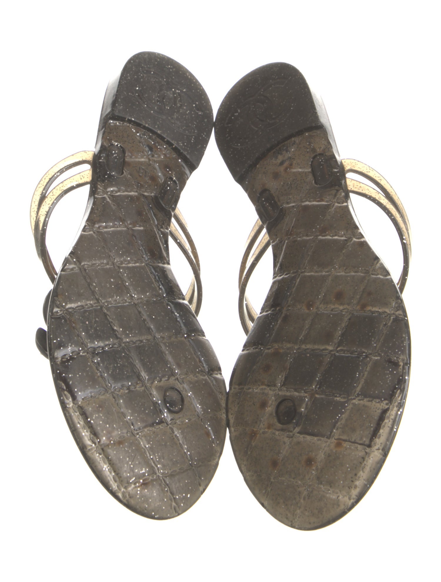 Chanel Interlocking CC Logo Rubber Flip Flops