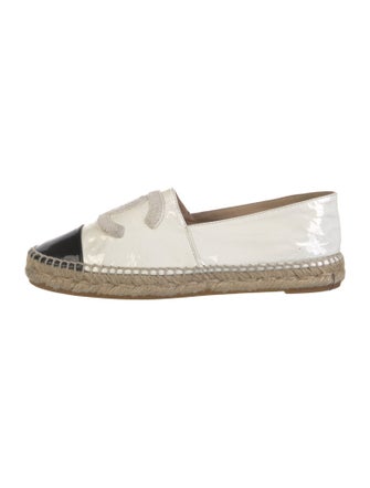 Chanel Interlocking CC Logo Patent Leather Espadrilles