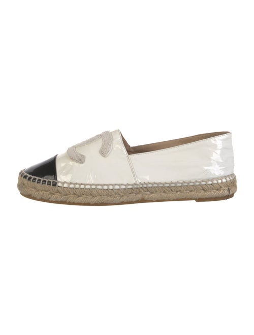 Chanel Interlocking CC Logo Patent Leather Espadrilles