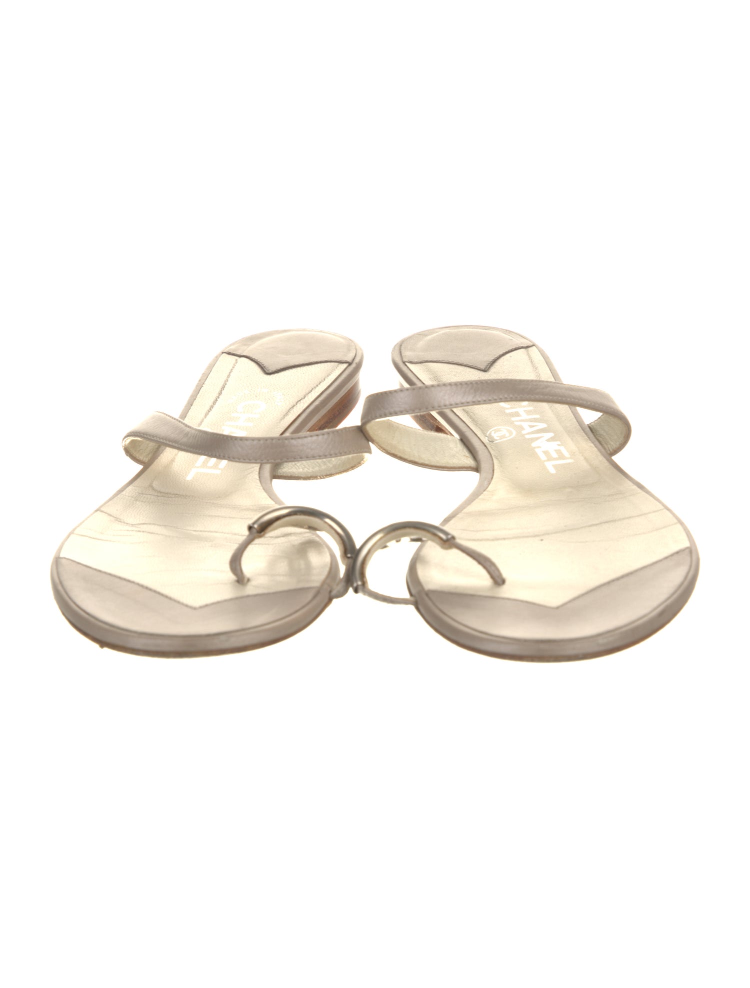 Chanel Vintage Interlocking CC Logo Slides