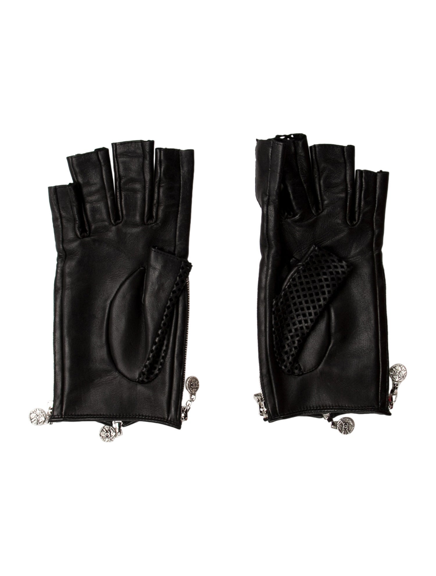 Chanel Perforated Fingerless Gloves