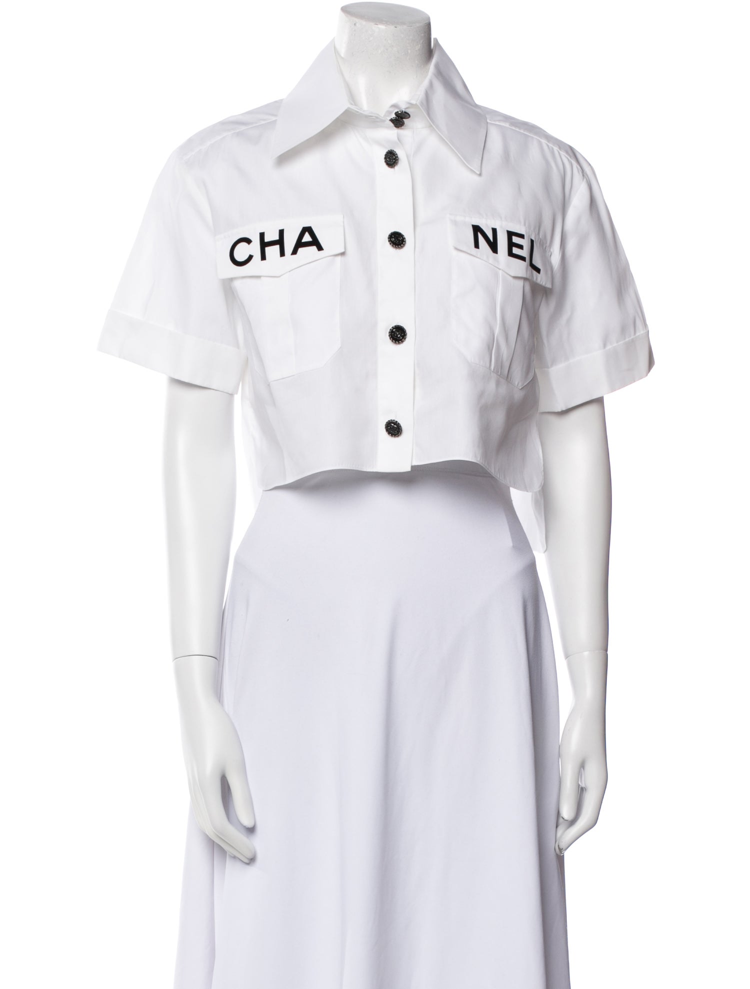 Chanel 2019 Graphic Print Crop Top