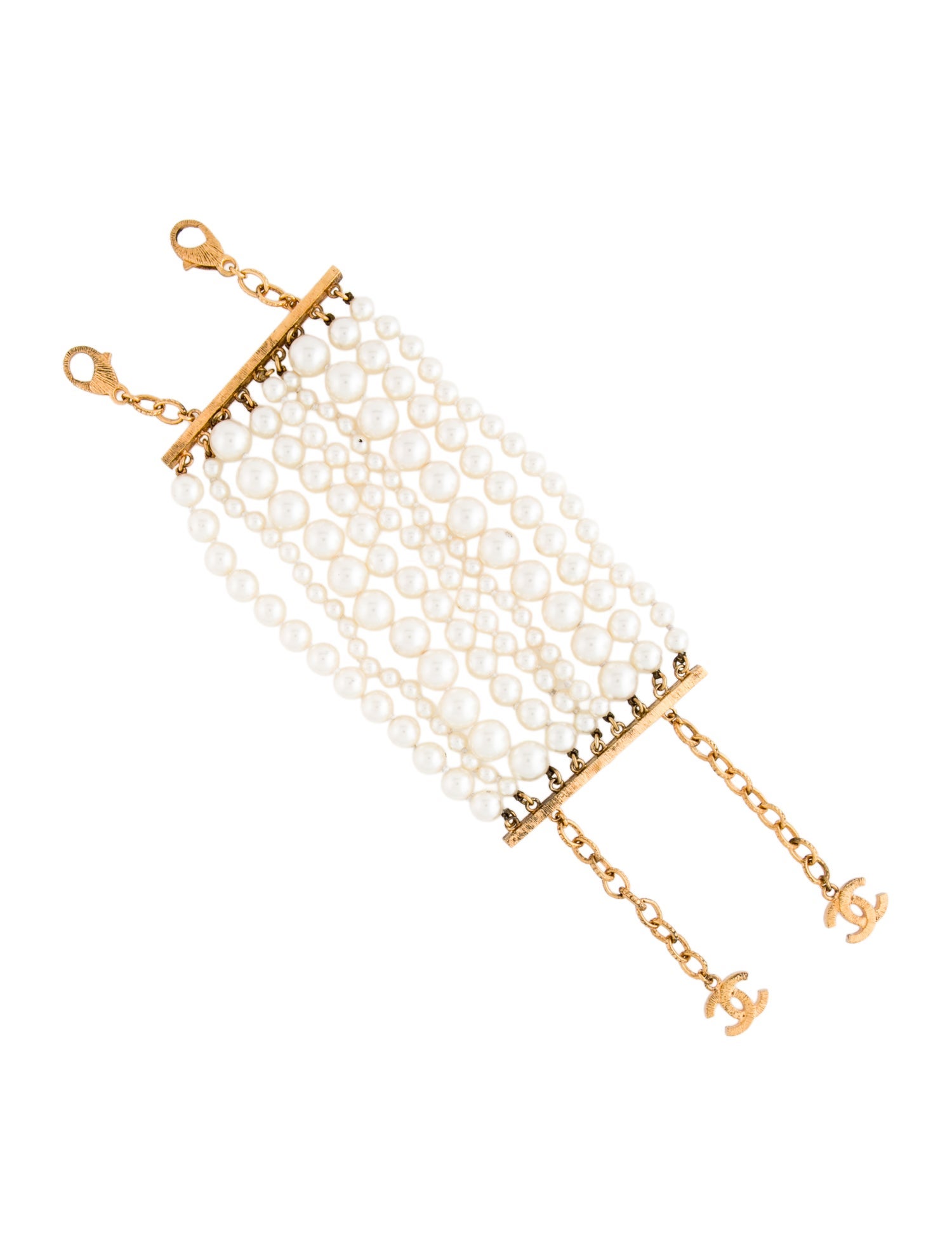 Chanel Faux Pearl Multistrand Bracelet