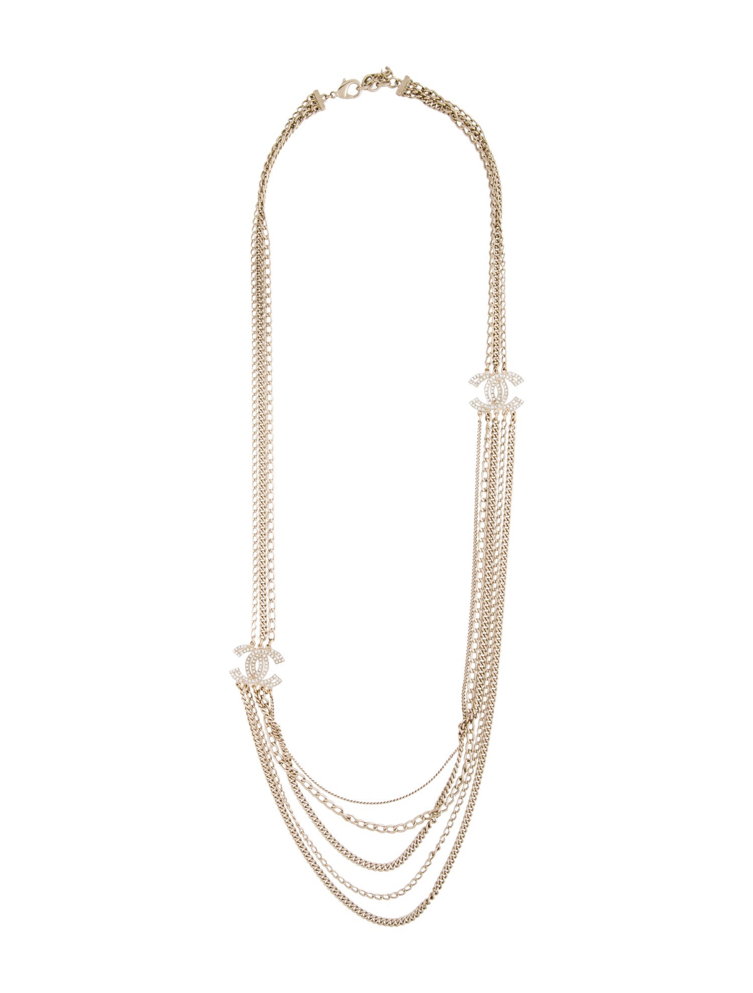 Chanel Strass CC Multistrand Necklace