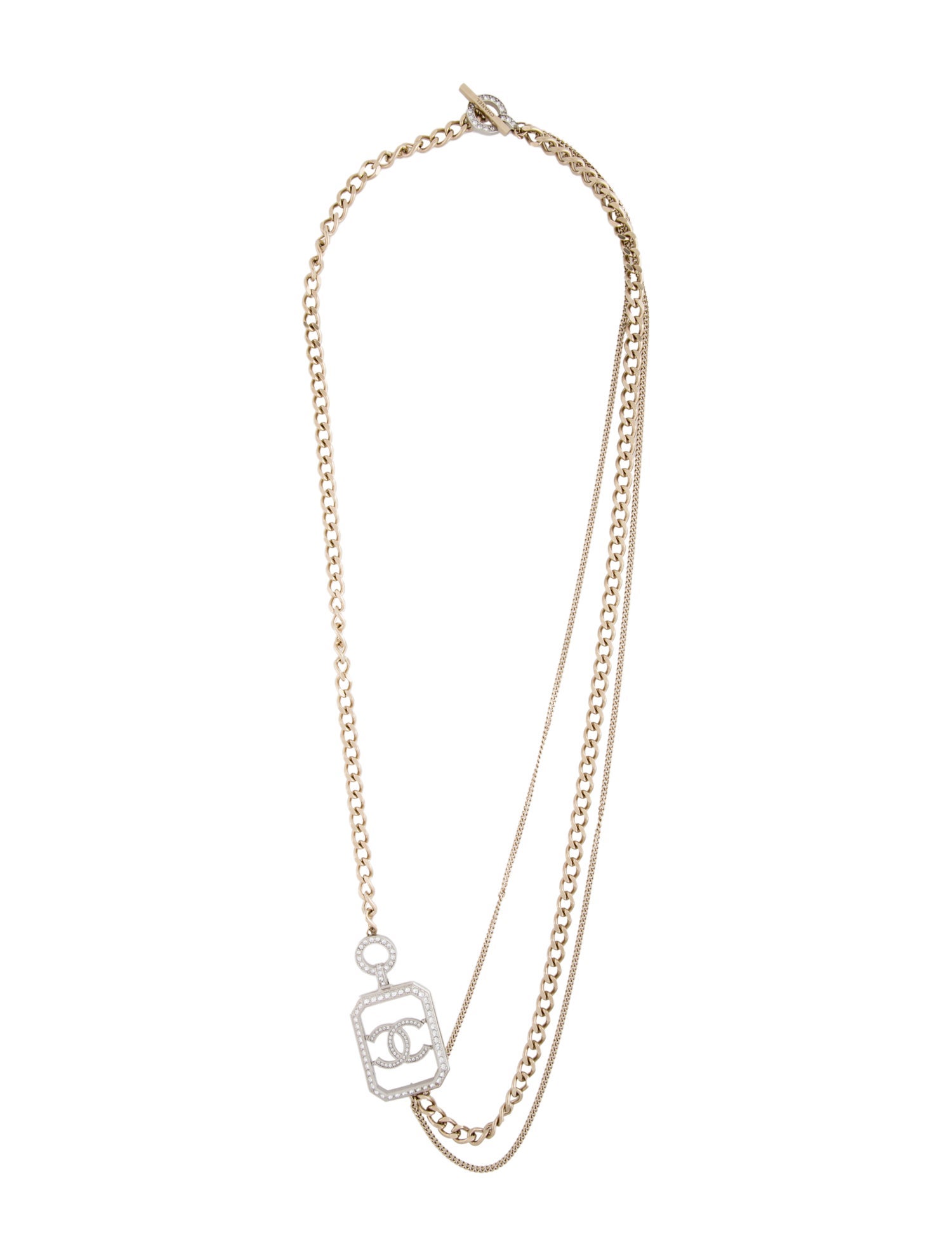 Chanel Strass CC Multistrand Station Necklace
