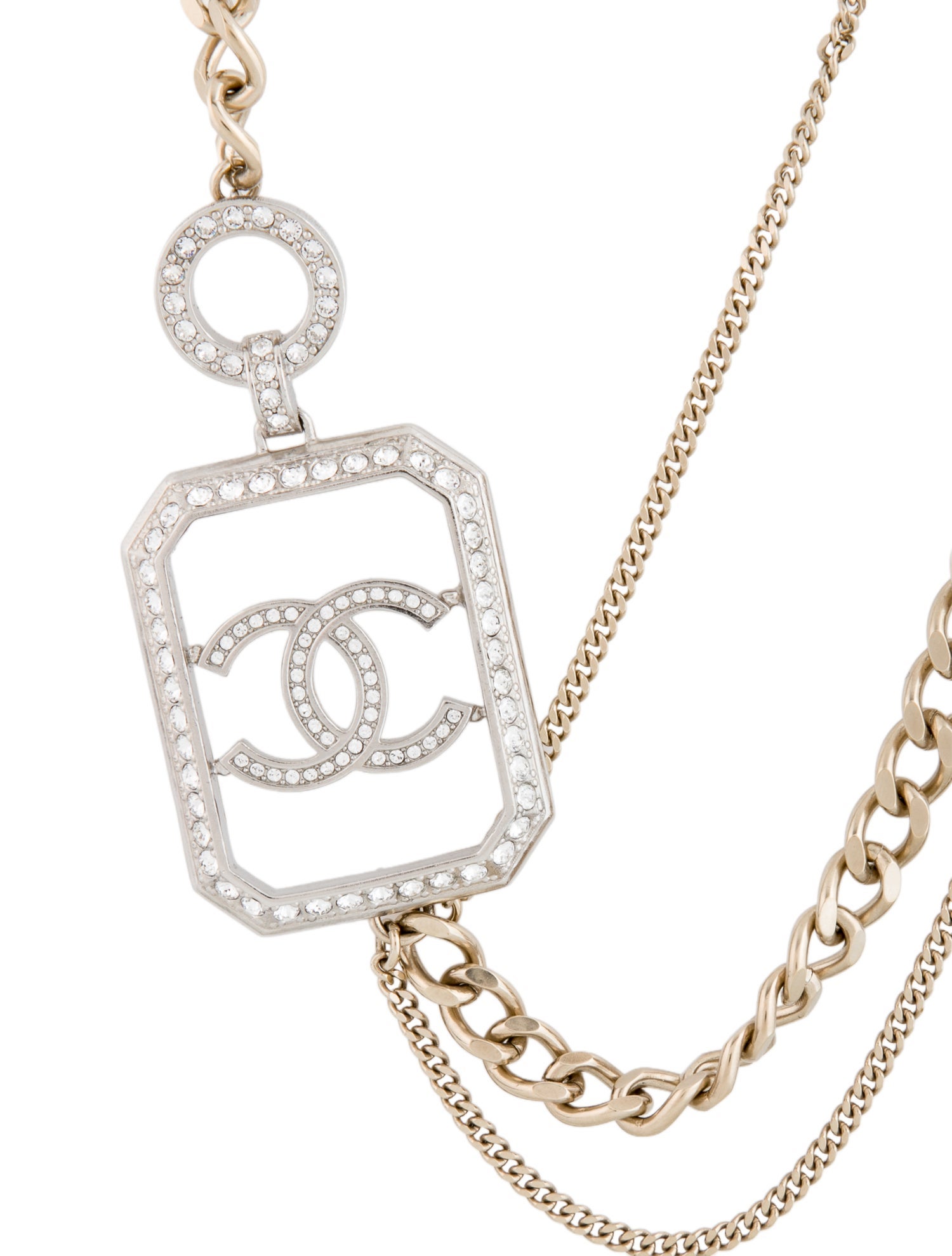 Chanel Strass CC Multistrand Station Necklace