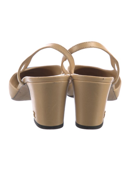 Chanel Interlocking CC Logo Goat Leather Slingback Pumps