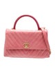 Chanel Lizard-Trimmed Small Chevron Coco Handle Bag