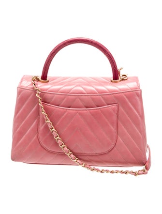 Chanel Lizard-Trimmed Small Chevron Coco Handle Bag