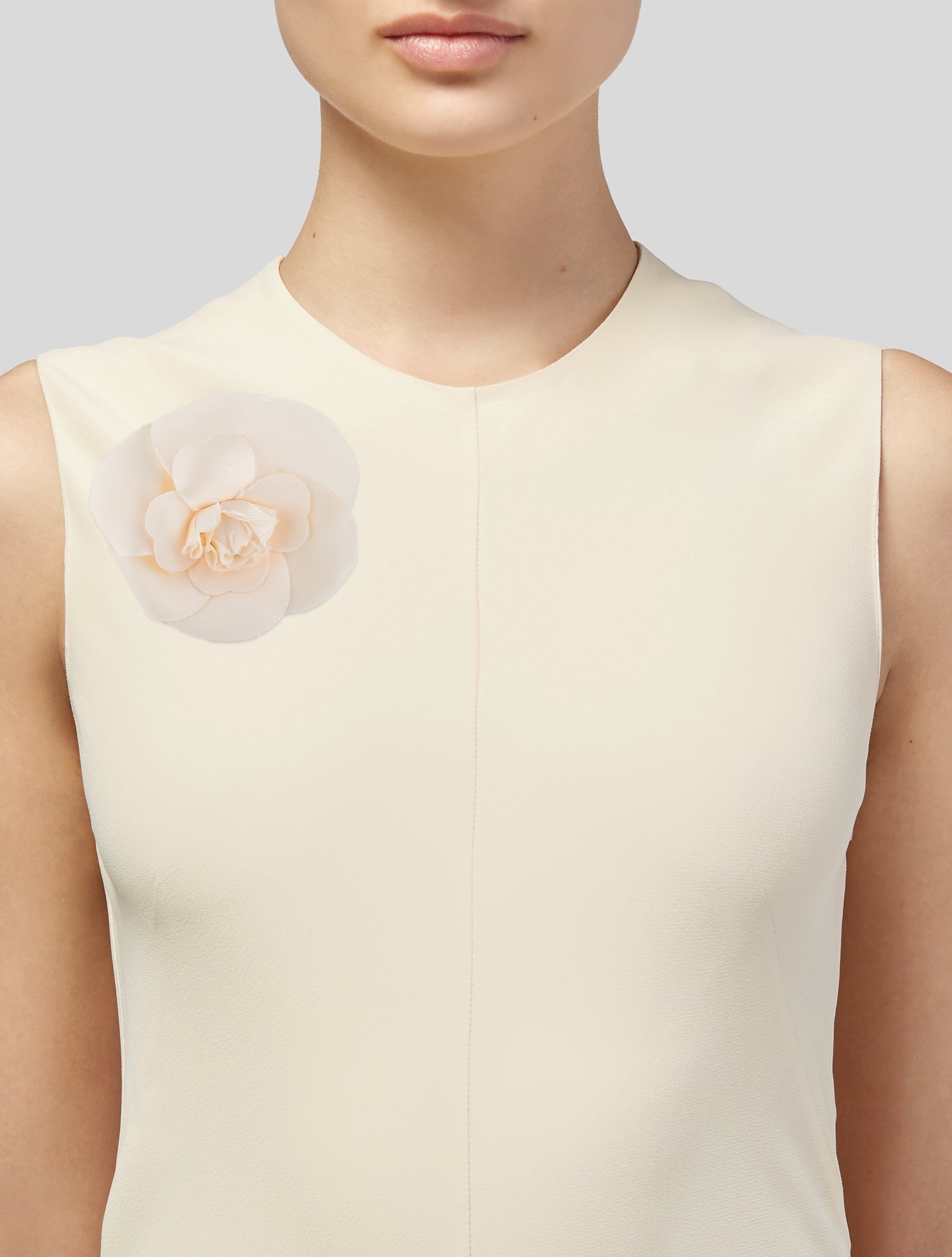 Chanel Vintage Silk Camelia Brooch