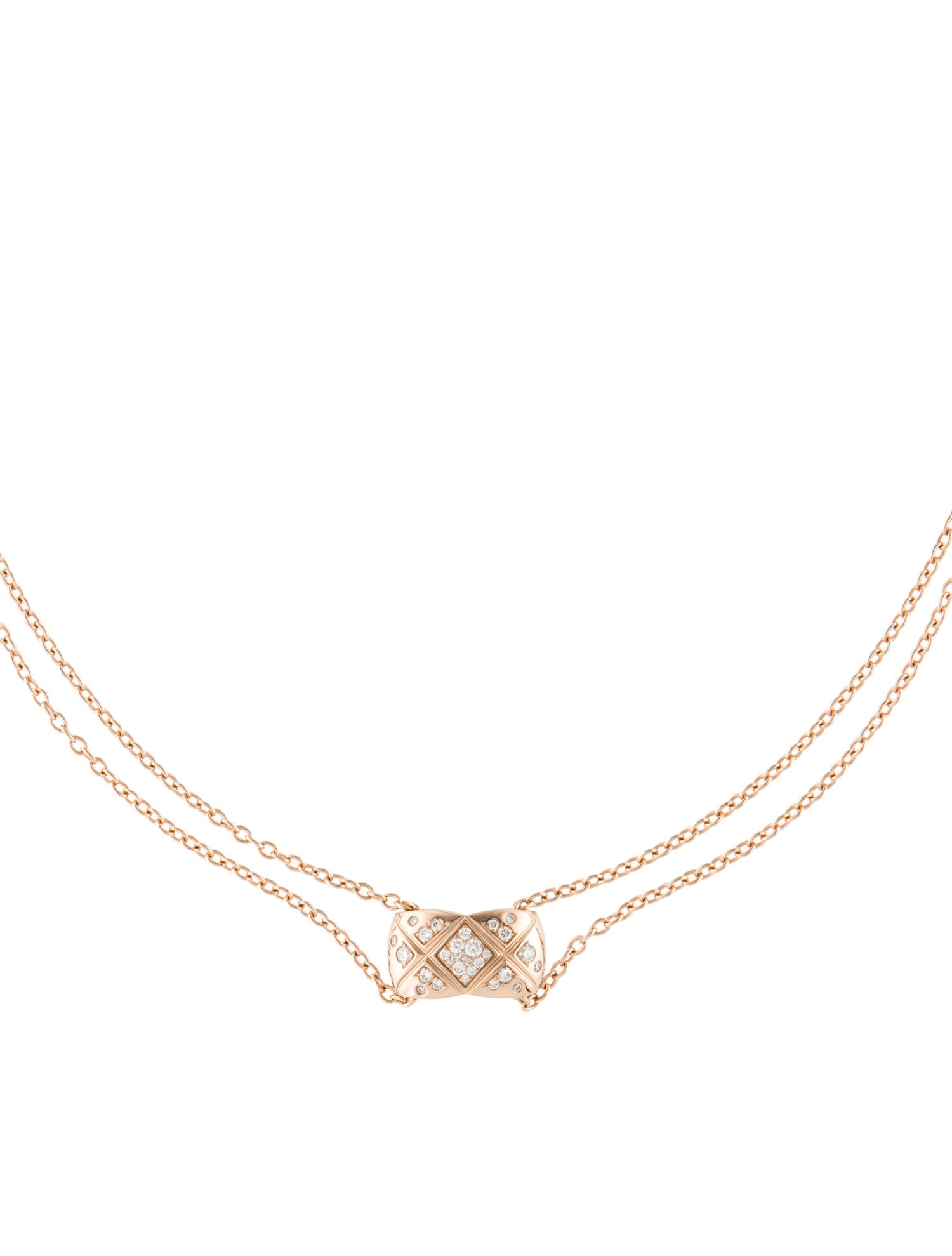 Chanel 18K Diamond Coco Crush Pendant Necklace