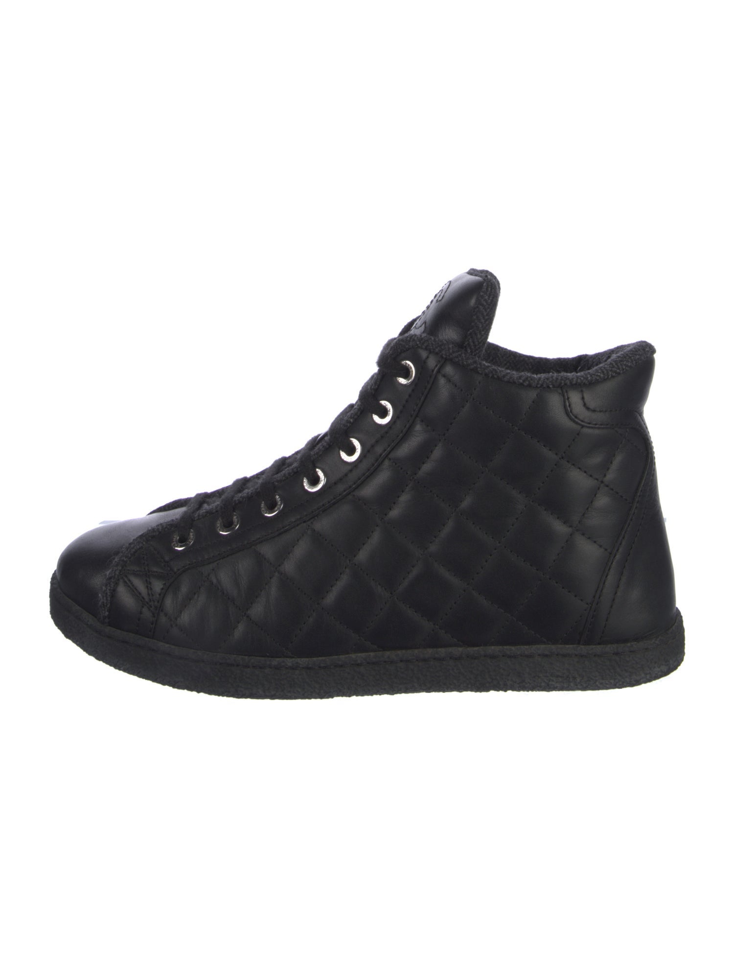Chanel Interlocking CC Logo Leather Sneakers