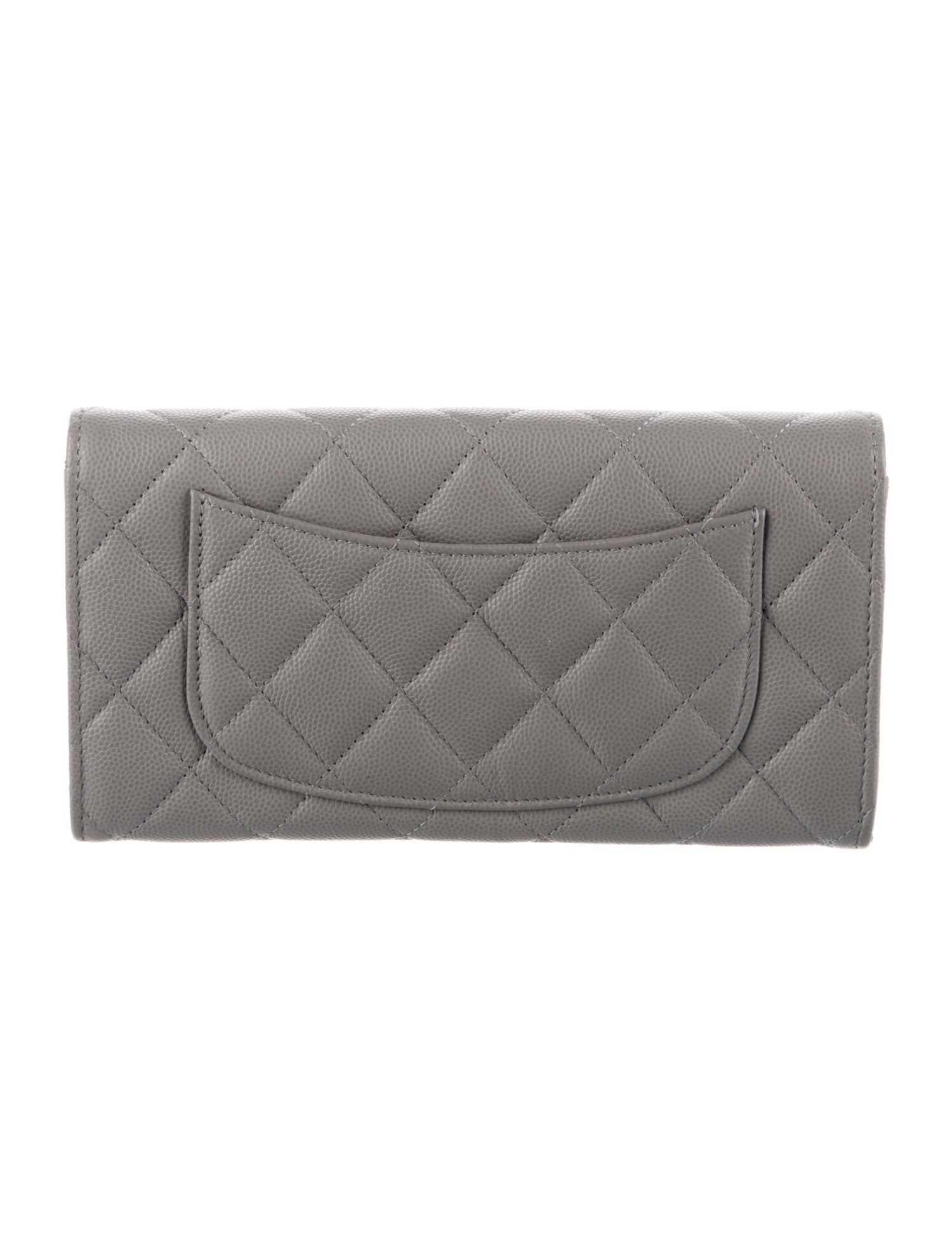Chanel Classic Long Wallet Interlocking CC Logo Trifold Wallet