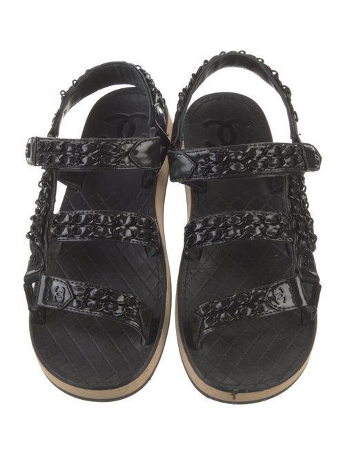 Chanel 2022 Interlocking CC Logo Slingback Sandals