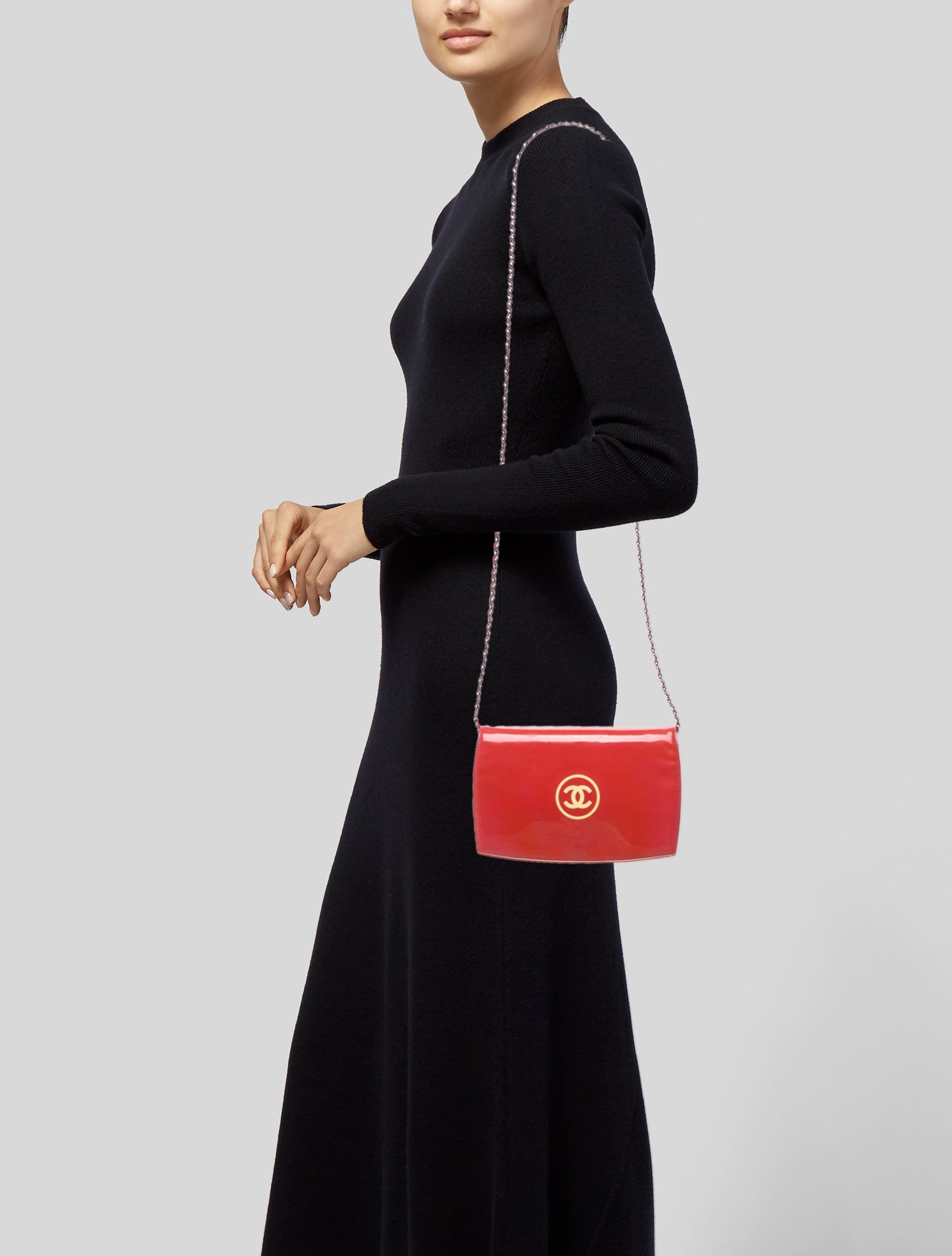 Chanel Patent CC Wallet on Chain