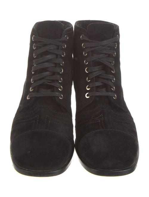 Chanel 2018 Interlocking CC Logo Lace-Up Boots