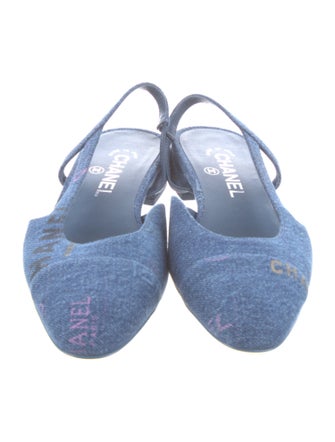 Chanel 2022 Interlocking CC Logo Slingback Flats