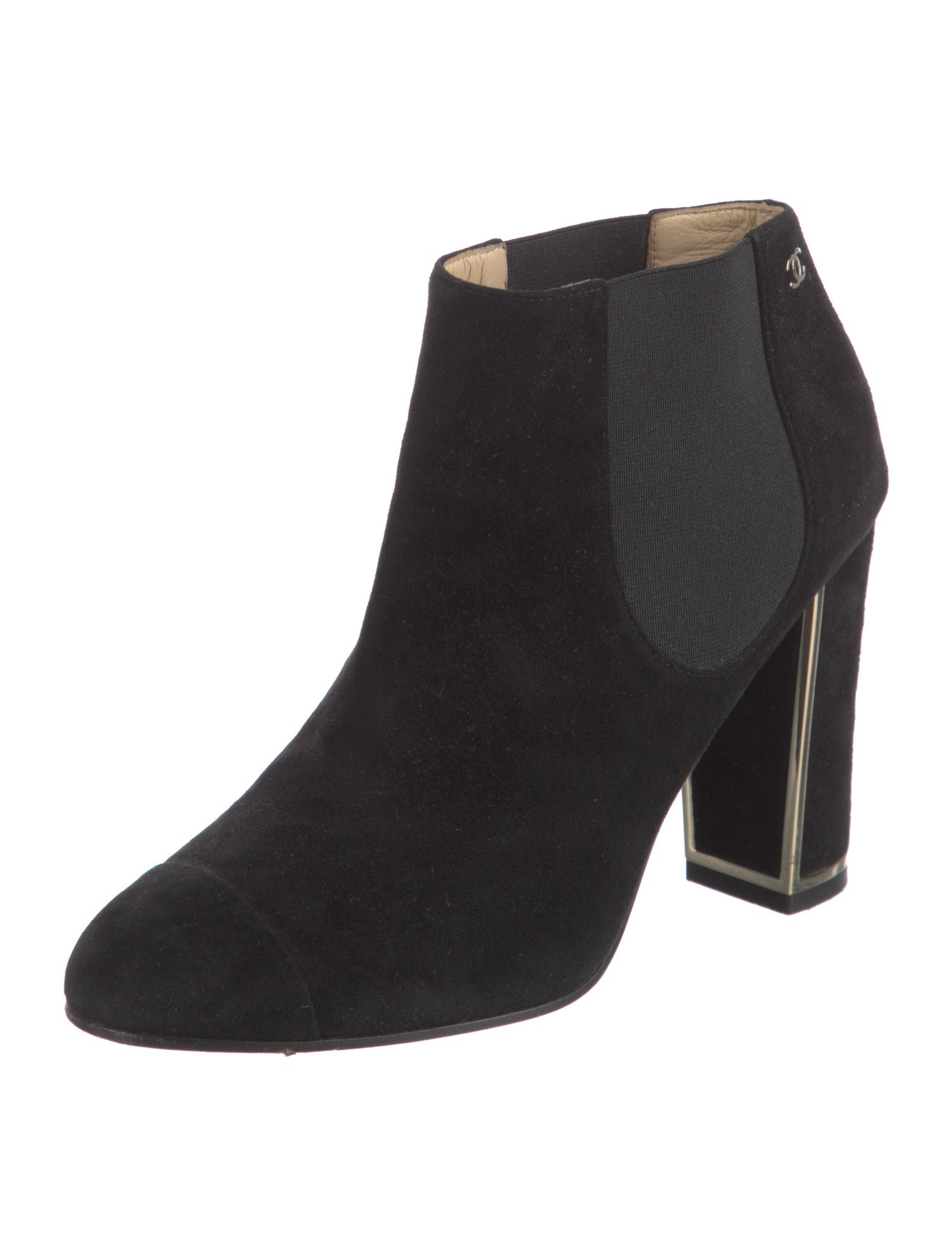 Chanel Chelsea Interlocking CC Logo Chelsea Boots