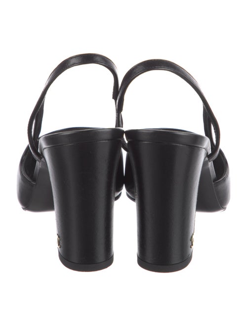 Chanel Interlocking CC Logo Leather Slingback Pumps