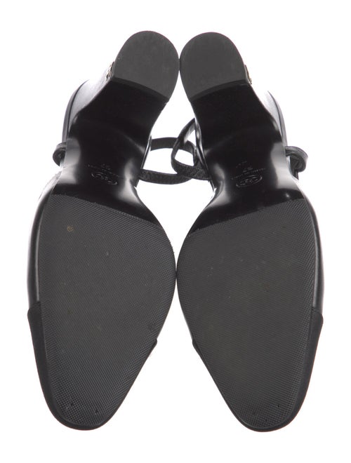 Chanel Interlocking CC Logo Leather Slingback Pumps