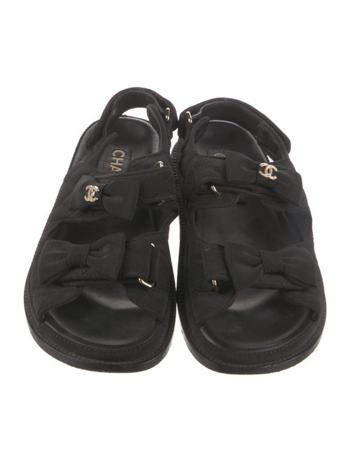 Chanel Interlocking CC Logo Bow Accents Slides