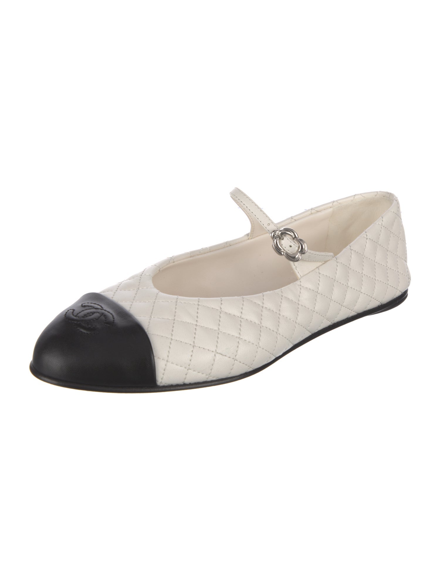 Chanel 2025 Interlocking CC Logo Mary Jane Flats