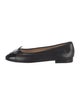 Chanel Interlocking CC Logo Leather Ballet Flats