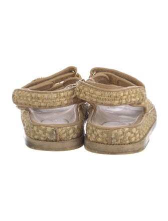 Chanel Interlocking CC Logo Raffia Espadrilles