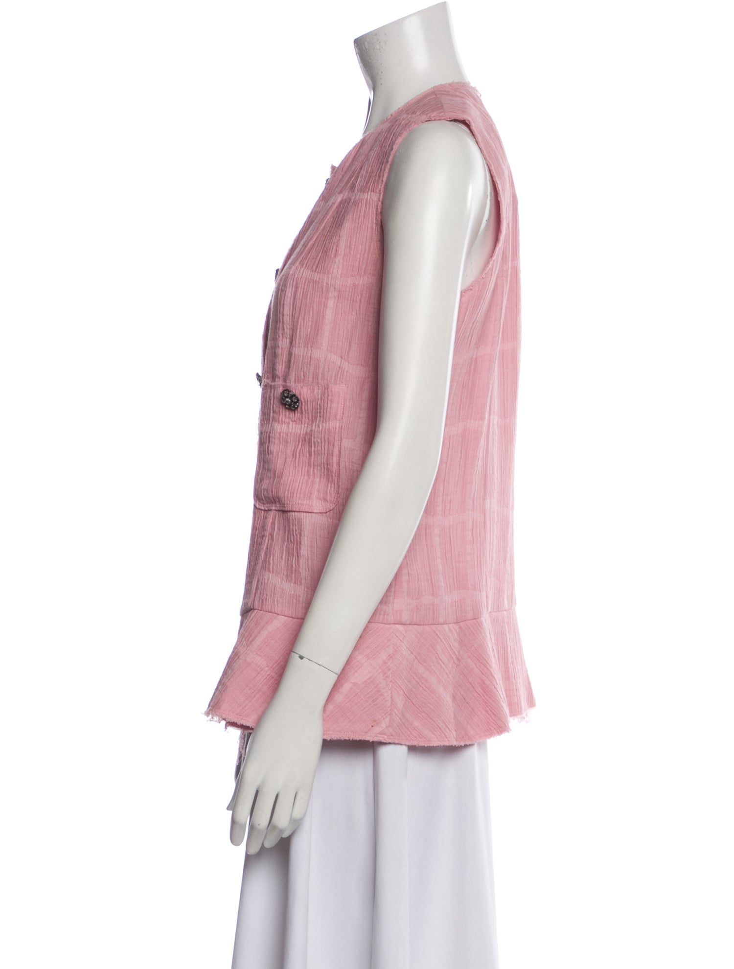 Chanel 2012 Crew Neck Button-Up Top