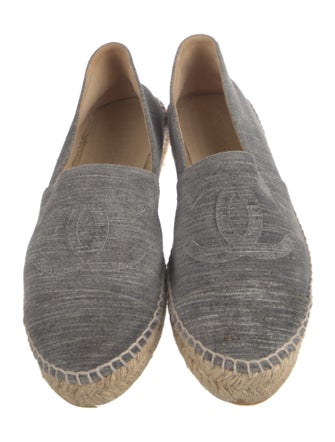 Chanel Interlocking CC Logo Suede Espadrilles