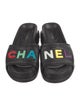 Chanel Lambskin Graphic Print Slides