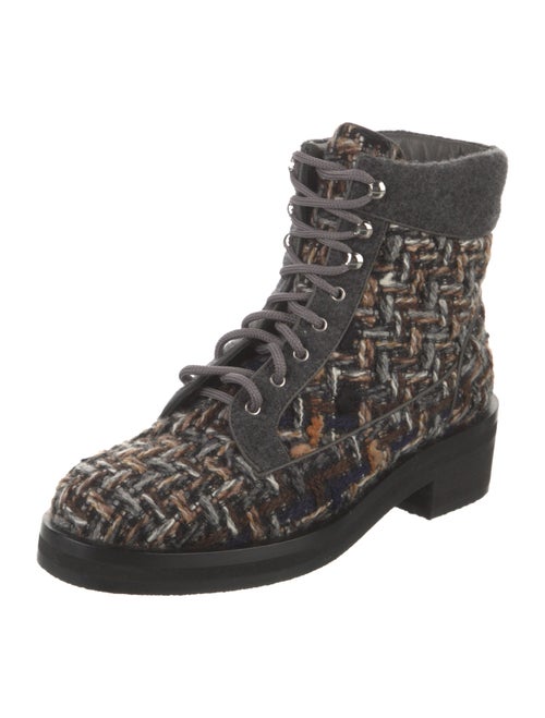 Chanel 2015 Interlocking CC Logo Combat Boots