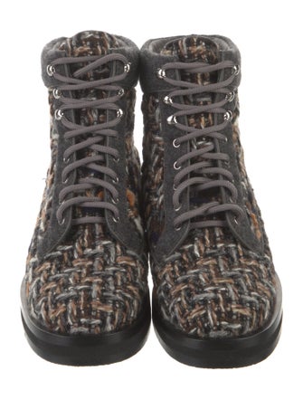 Chanel 2015 Interlocking CC Logo Combat Boots